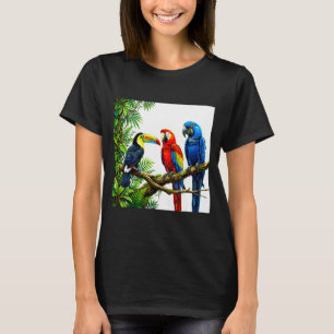 Camiseta Loros pájaros tropicales hawaii fiesta de playa ve
