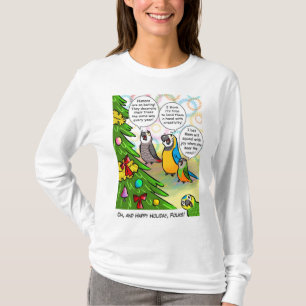 Camiseta Loros y árbol de navidad