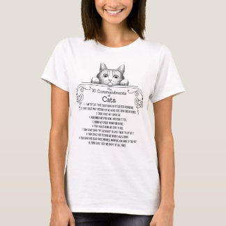 Camiseta Los 10 mandamientos de los gatos son graciosos