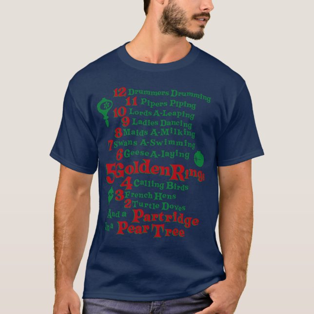 Camiseta Los 12 días de navidad (Anverso)