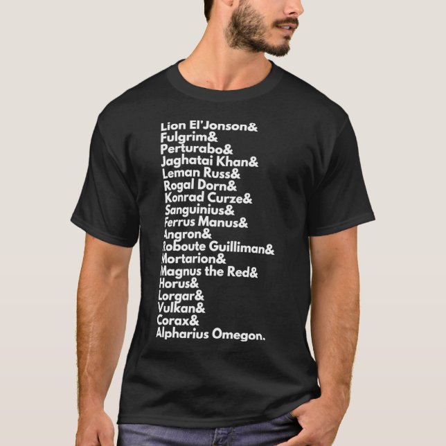 Camiseta Los 20 Primarchs - Emperadores Hijos 40k Print Cla (Anverso)