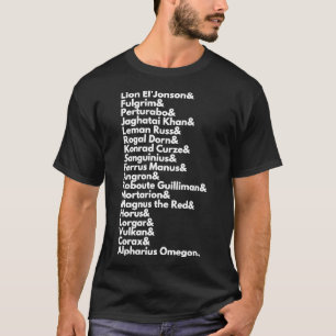 Camiseta Los 20 Primarchs - Emperadores Hijos 40k Print Cla