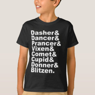 Camiseta Los 8 renos de Santa Claus Fiesta de Navidad