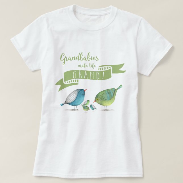 Camiseta Los abuelos hacen vida Aves GRANDES (Diseño del anverso)