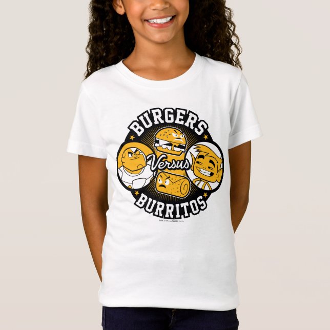 Camiseta ¡Los adolescentes se van! | Burgers contra burrito (Anverso)