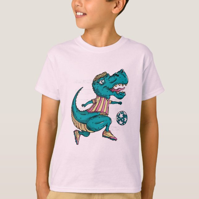 Camiseta Los aficionados a los dinosaurios del fútbol T-rex (Anverso)
