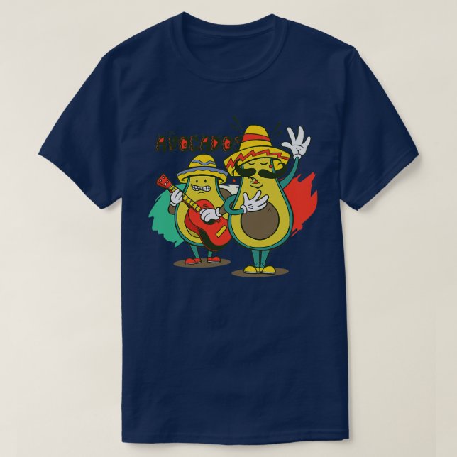 Camiseta Los Aguacados Cinco De Mayo Guitarra Mexicana Y (Diseño del anverso)