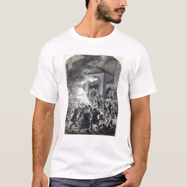 Camiseta Los alborotadores de "ningún Popery" que queman la (Anverso)