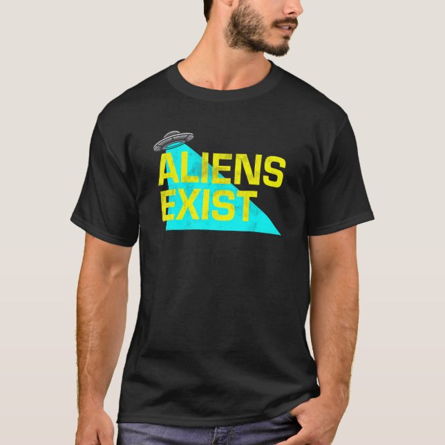 Camiseta Los Alienígenas existen como Ufo Blue Light Ilustr (Anverso)