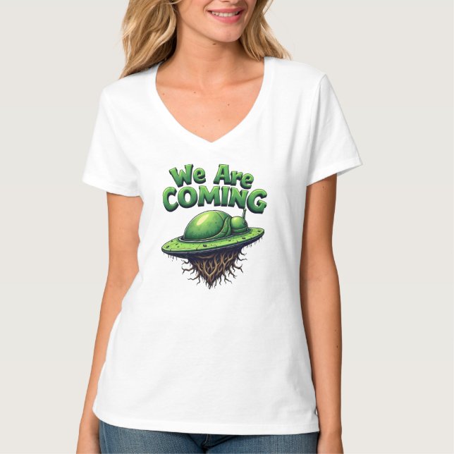 Camiseta los alienígenas que vienen (Anverso)