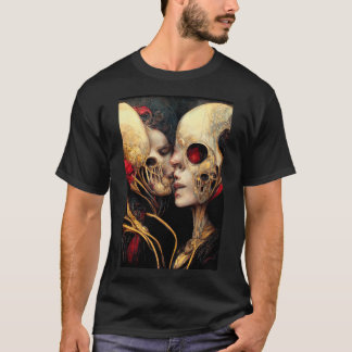 Camiseta los amantes, cráneos besándose