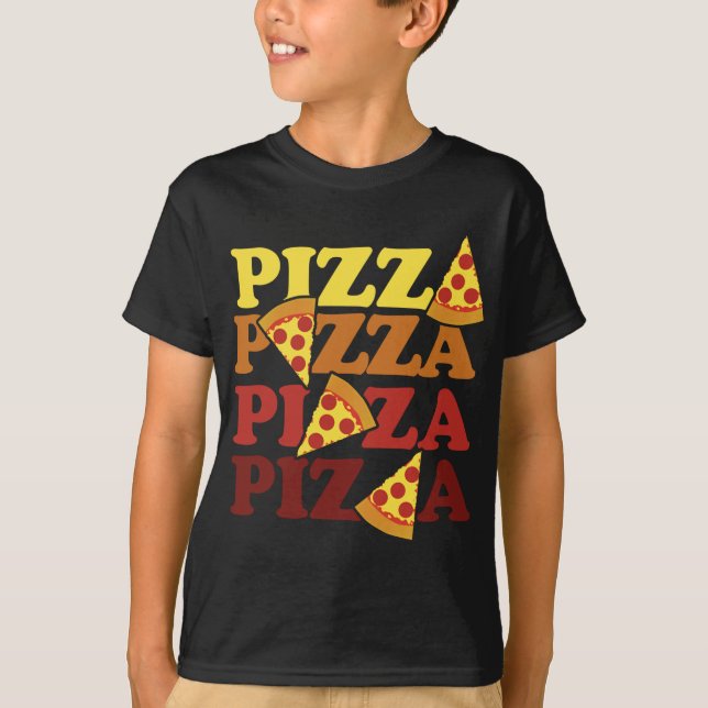 Camiseta Los amantes de la pizza pizza pizza pizza retro pi (Anverso)