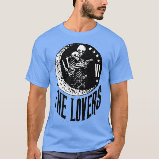 Camiseta Los amantes de la tarjeta Tarot Skeleton Moon Cres