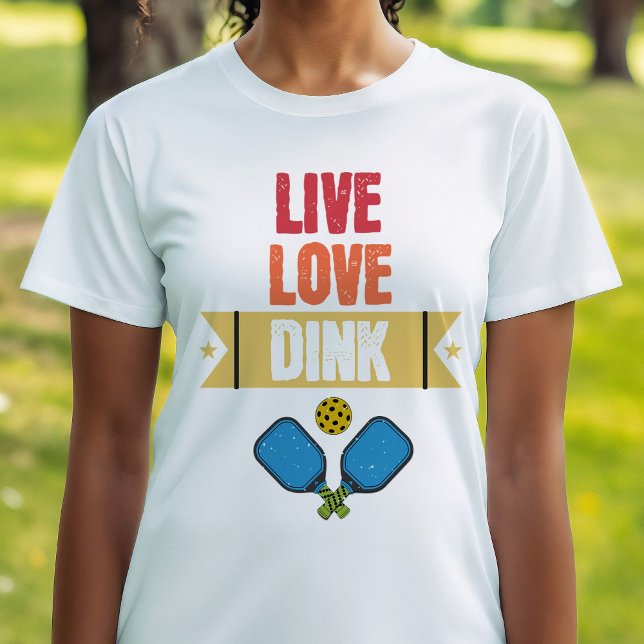 Camiseta Los amantes de las pelotas de bolas viven el amor  (Pickleball Lovers Live Love Dink Paddle T-Shirt)