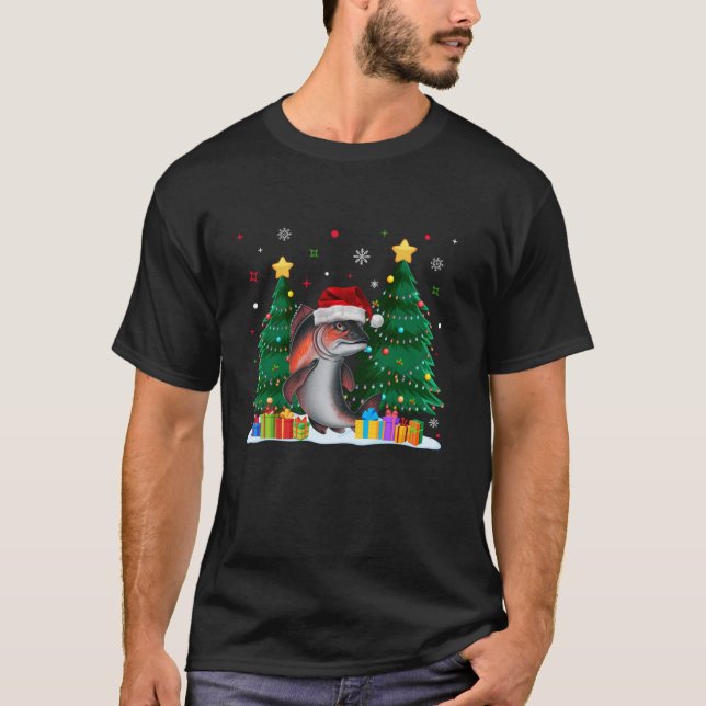 Camiseta Los amantes de los animales graciosos Salmon Santa (Anverso)