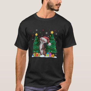 Camiseta Los amantes de los animales raros Weasel Santa Hat