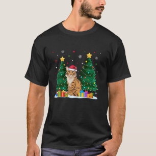 Camiseta Los amantes de los animales Savannah Cat Santa Hat