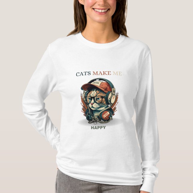Camiseta Los amantes de los gatos puros: abraza a tu gato i (Anverso)