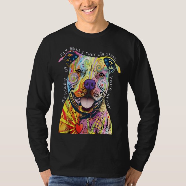 Camiseta Los amantes de los perros Pitbull adoran Pitbull (Anverso)