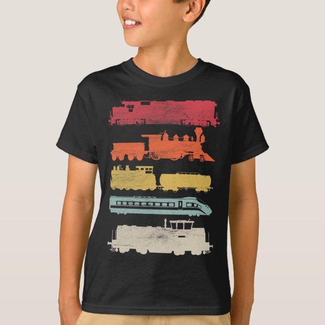 Camiseta Los amantes de los trenes retro de Mens (Anverso)