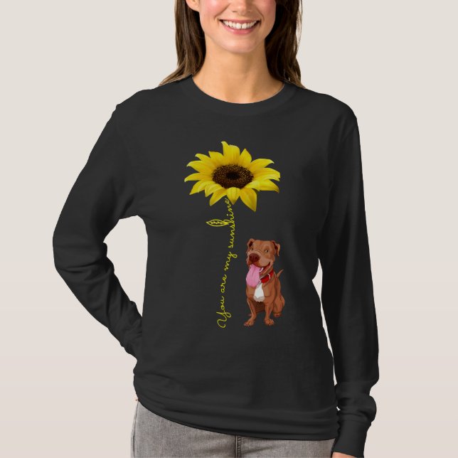 Camiseta Los amantes de Pitbull Dog Eres Mi Sunshine Red Pi (Anverso)