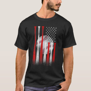 Camiseta Los amantes del béisbol de bandera estadounidense 