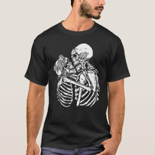 Camiseta los amantes del boho gótico skeleton valentines sk
