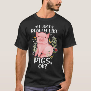 Camiseta Los Amantes Del Cerdo Me Gusta Realmente El Granje