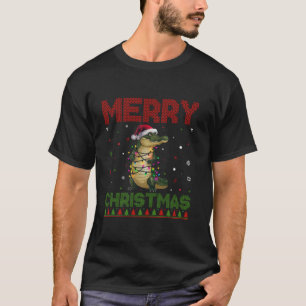 Camiseta Los amantes del cocodrilo de Santa Hat divertidos 