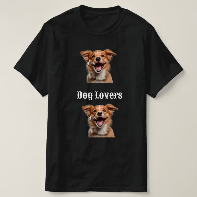 Camiseta Los amantes del diseño de camisetas-perros. (Diseño del anverso)