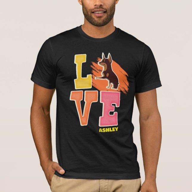 Camiseta Los amantes del doberman adoran el color (Anverso)
