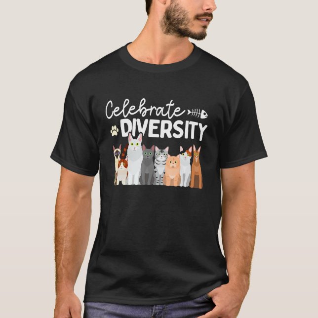 Camiseta Los amantes del gato celebran la diversidad (Anverso)