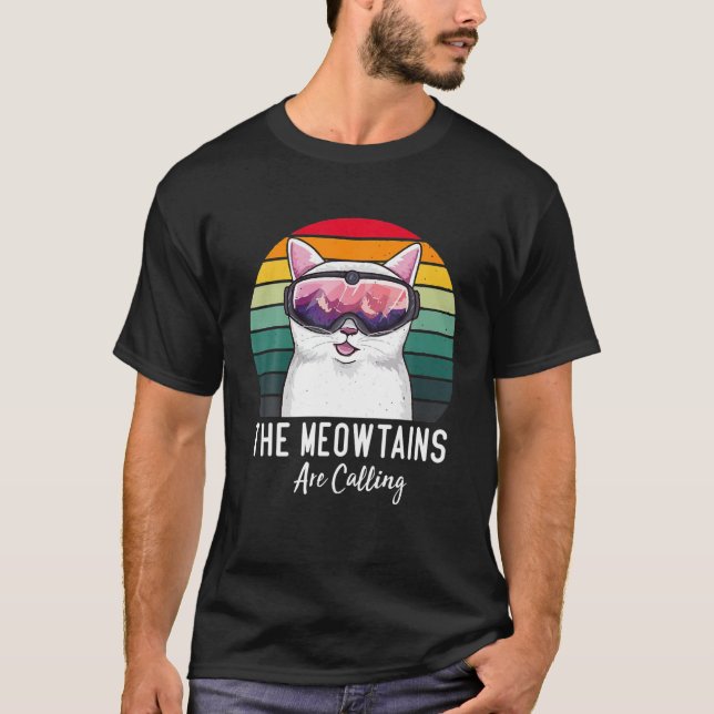 Camiseta Los Amantes Del Gato De Esquí De Las Meowtains Est (Anverso)