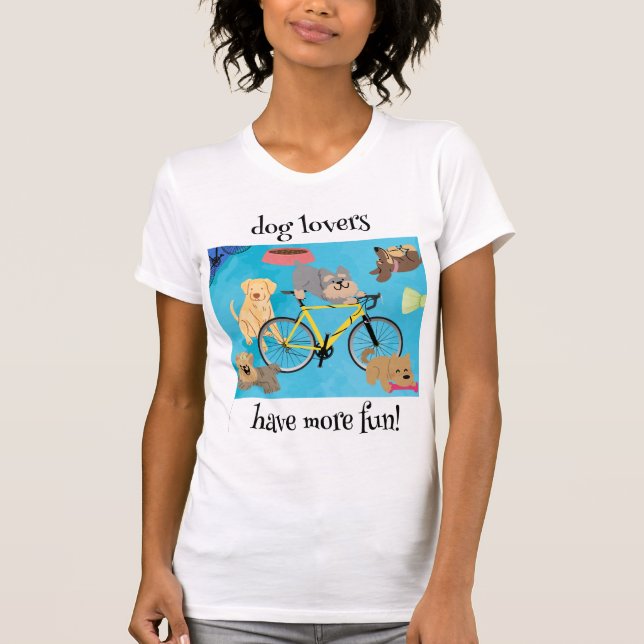 Camiseta Los amantes del perro se divierten con la biciclet (Anverso)
