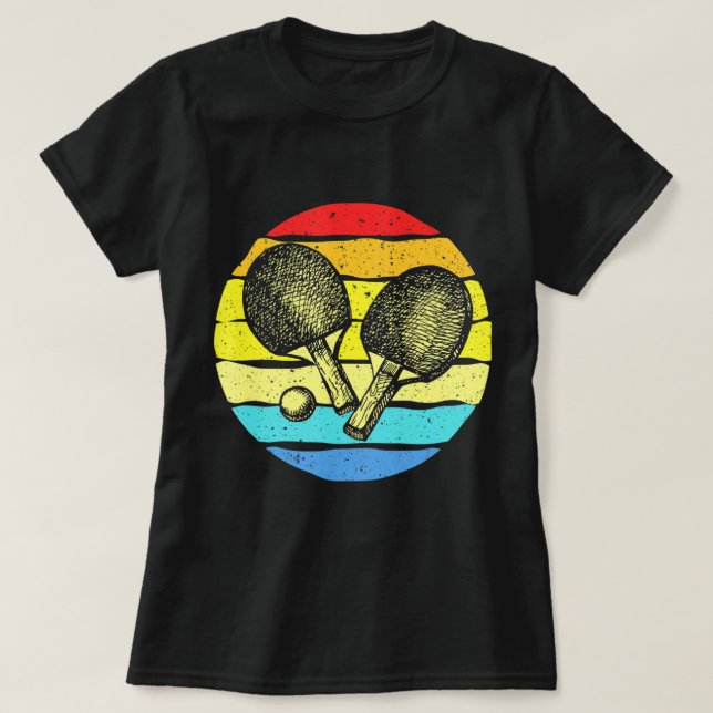 Camiseta Los amantes del tenis en la mesa de ping pong retr (Diseño del anverso)