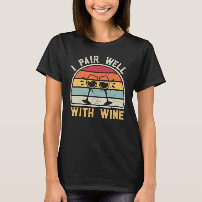 Camiseta Los Amantes Del Vino Pun Funny Bebiendo Vino I Par (Anverso)