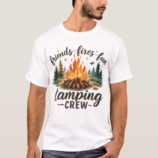 Camiseta Los amigos disparan a un camping divertido (Anverso)
