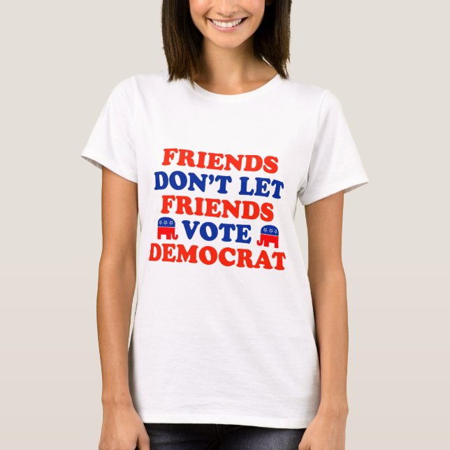 Camiseta Los amigos no dejan el voto Demócrata de los (Anverso)