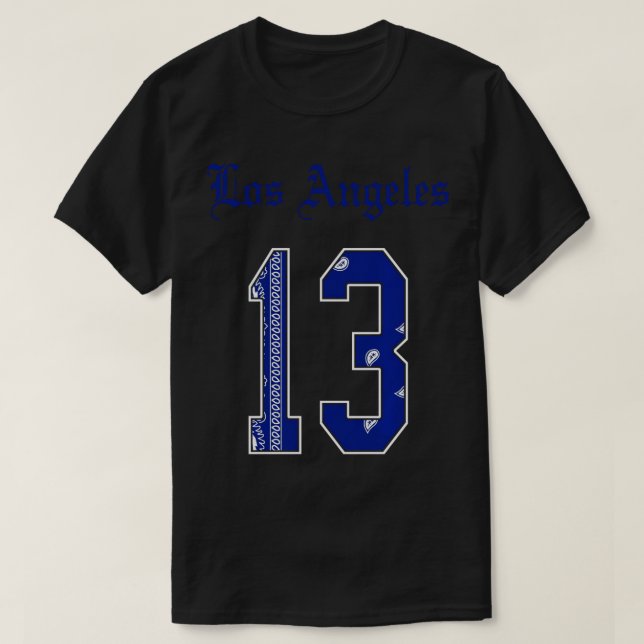 Camiseta Los Ángeles 13 Blue rag bandana sur Men's-Cal - (Diseño del anverso)