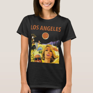 Camiseta Los Ángeles Amarillo Soleado Retro Viaje