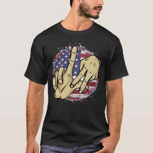 Camiseta Los Angeles California Chicano USA Flag LA Hand