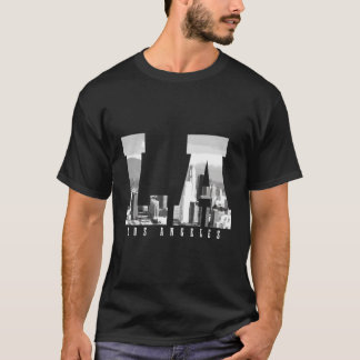 Camiseta Los Angeles California La Skyline Pride Black Whit