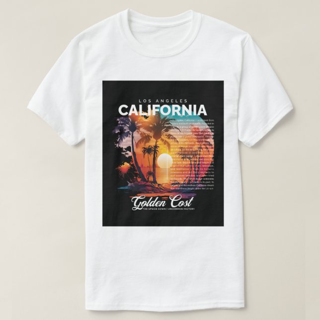 Camiseta Los Angeles California T-Shirt – Golden Coast Vibe (Diseño del anverso)
