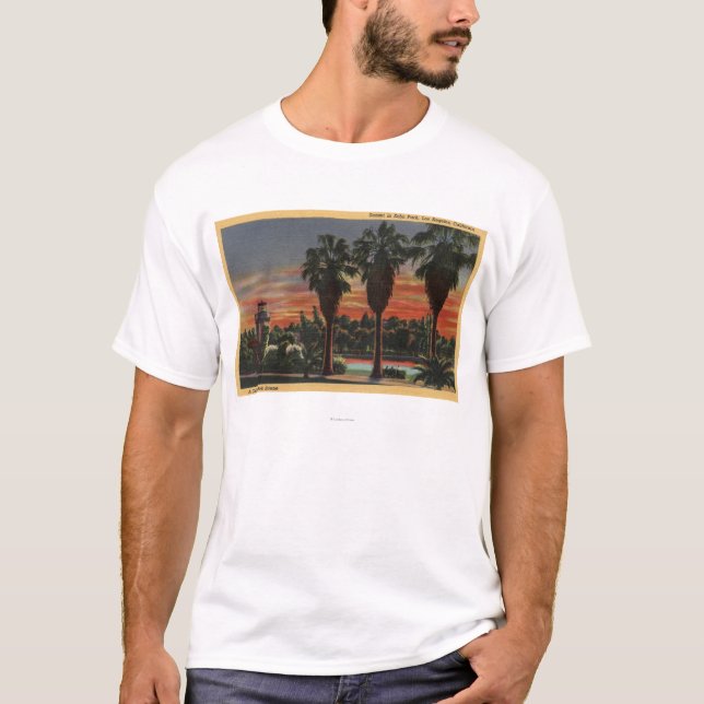 Camiseta Los Ángeles, CaliforniaSunset en parque del eco (Anverso)