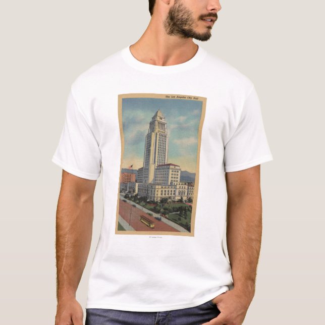 Camiseta Los Ángeles, CAView ayuntamiento y teleférico (Anverso)