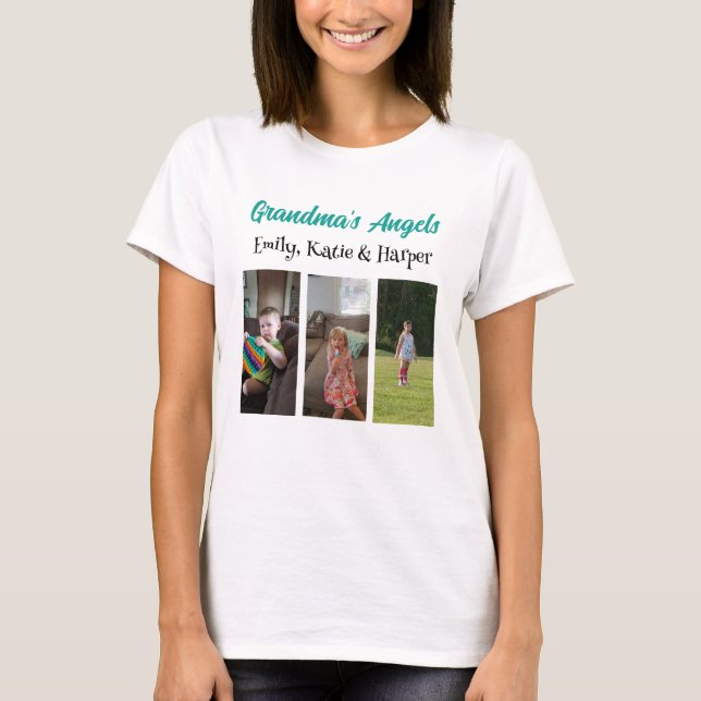 Camiseta Los ángeles de la abuela | Foto y nombres personal (Anverso)