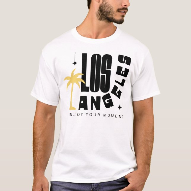 Camiseta Los Ángeles - Disfruta tu momento, retro (Anverso)