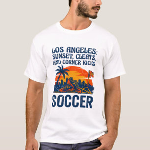 Camiseta Los Angeles Fútbol Zapatos del Atardecer Tiros de 