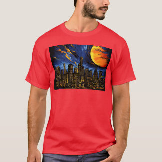 Camiseta Los Angeles horizonte 3D Ciudad de los Ángeles fut