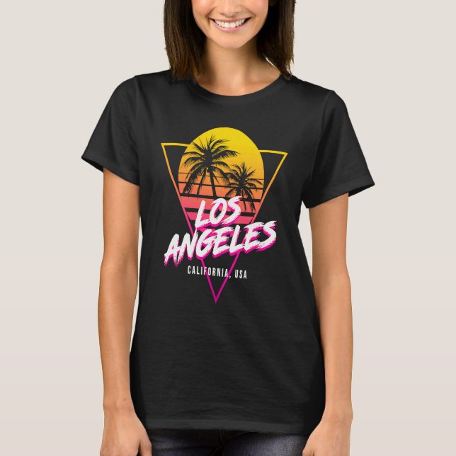 Camiseta Los Ángeles LA California Palm Trees USA Surfing R (Anverso)